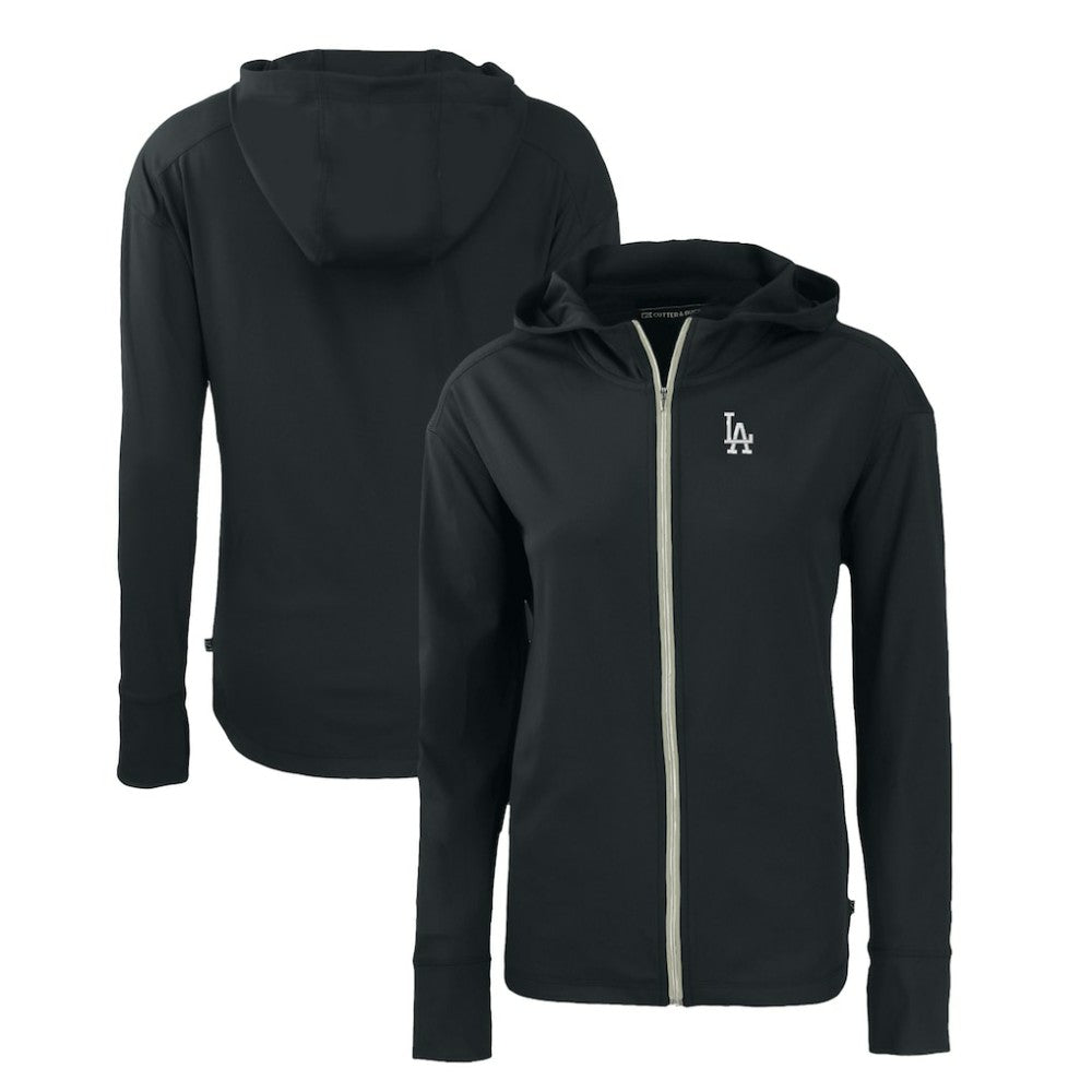Los Angeles Dodgers Cutter & Buck Women's Daybreak Eco Recycled Full-Zip Hoodie - Black