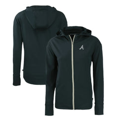 Atlanta Braves Cutter & Buck Women's Daybreak Eco Recycled Full-Zip Hoodie - Navy