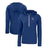 Kansas City Royals Cutter & Buck Women's Daybreak Eco Recycled Half-Zip Hoodie - Royal