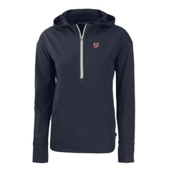 Washington Nationals Cutter & Buck Women's Daybreak Eco Recycled Half-Zip Hoodie - Navy