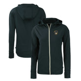 Milwaukee Brewers Cutter & Buck Women's Daybreak Eco Recycled Full-Zip Hoodie - Navy