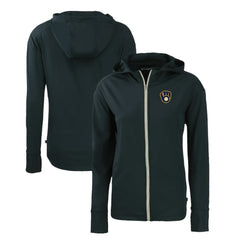 Milwaukee Brewers Cutter & Buck Women's Daybreak Eco Recycled Full-Zip Hoodie - Navy