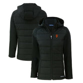 San Francisco Giants Cutter & Buck Women's Evoke Hybrid Eco Softshell Recycled Full-Zip Hoodie Jacket - Black