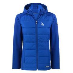 Los Angeles Dodgers Cutter & Buck Women's Evoke Hybrid Eco Softshell Recycled Full-Zip Hoodie Jacket - Royal