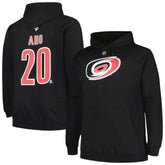Sebastian Aho Carolina Hurricanes Profile Big & Tall Name & Number Pullover Hoodie Black