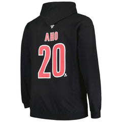 Sebastian Aho Carolina Hurricanes Profile Big & Tall Name & Number Pullover Hoodie Black