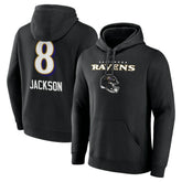 Lamar Jackson Baltimore Ravens Team Wordmark Pullover Hoodie - Black online