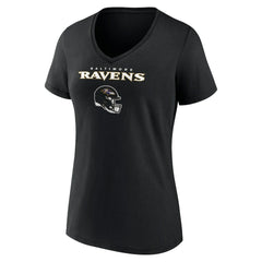 Lamar Jackson Baltimore Ravens Women's Team Wordmark Name & Number V-Neck T-Shirt - Black for sale