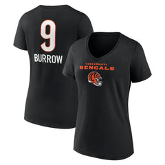 Joe Burrow Cincinnati Bengals Women's Team Wordmark Name & Number V-Neck T-Shirt - Black discount