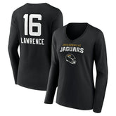Trevor Lawrence Jacksonville Jaguars Women's Team Wordmark Long Sleeve V-Neck T-Shirt - Black outlet