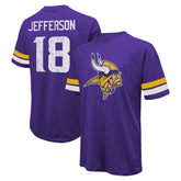 Justin Jefferson Minnesota Vikings Majestic Threads Name & Number Oversized Fit T-Shirt - Purple discount
