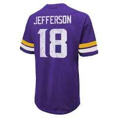 Justin Jefferson Minnesota Vikings Majestic Threads Name & Number Oversized Fit T-Shirt - Purple discount