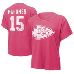 Patrick Mahomes Kansas City Chiefs Majestic Threads Women's Name & Number T-Shirt - Pink outlet
