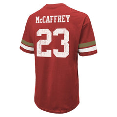 Christian McCaffrey San Francisco 49ers Majestic Threads Name & Number Oversized Fit T-Shirt - Scarlet on sale