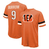 Joe Burrow Cincinnati Bengals Majestic Threads Name & Number Oversize Fit T-Shirt - Orange on sale