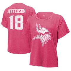 Justin Jefferson Minnesota Vikings Majestic Threads Women's Name & Number T-Shirt - Pink on sale