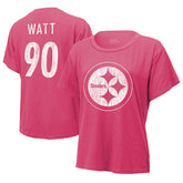 T.J. Watt Pittsburgh Steelers Majestic Threads Women's Name & Number T-Shirt - Pink outlet
