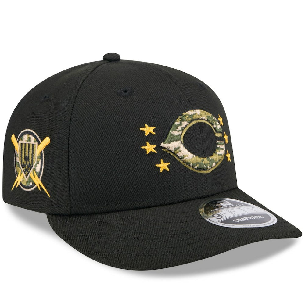 Cincinnati Reds 2024 Armed Forces Day Low Profile 9FIFTY Snapback Hat - Black | New Era