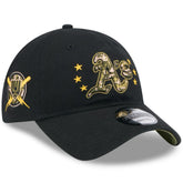 Athletics 2024 Armed Forces Day 9TWENTY Adjustable Hat - Black | New Era