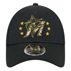Miami Marlins 2024 Armed Forces Day 9FORTY Adjustable Hat - Black | New Era