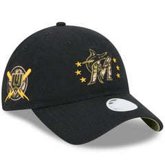 Miami Marlins Women's 2024 Armed Forces Day 9TWENTY Adjustable Hat - Black | New Era