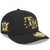 Tampa Bay Rays 2024 Armed Forces Day Low Profile 59FIFTY Fitted Hat - Black | New Era