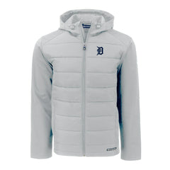 Detroit Tigers Cutter & Buck Evoke Hybrid Eco Softshell Recycled Full-Zip Hoodie - Gray