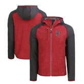 Boston Red Sox Cutter & Buck Mainsail Full-Zip Hooded Jacket - Heather Charcoal/Red