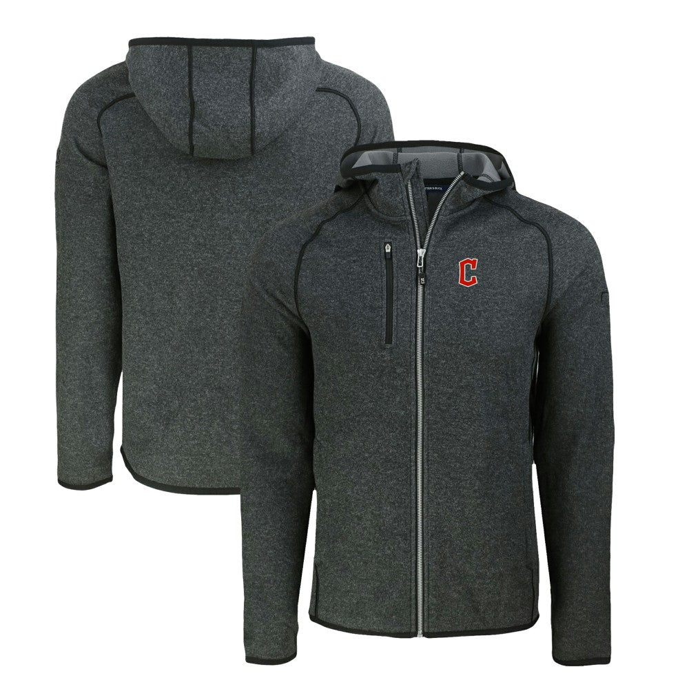 Cleveland Guardians Cutter & Buck Mainsail Full-Zip Hooded Jacket - Heather Charcoal