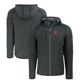 Cleveland Guardians Cutter & Buck Mainsail Full-Zip Hooded Jacket - Heather Charcoal