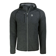 New York Yankees Cutter & Buck Mainsail Full-Zip Hooded Jacket - Heather Charcoal
