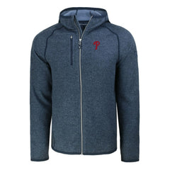 Philadelphia Phillies Cutter & Buck Mainsail Full-Zip Hooded Jacket - Heather Navy