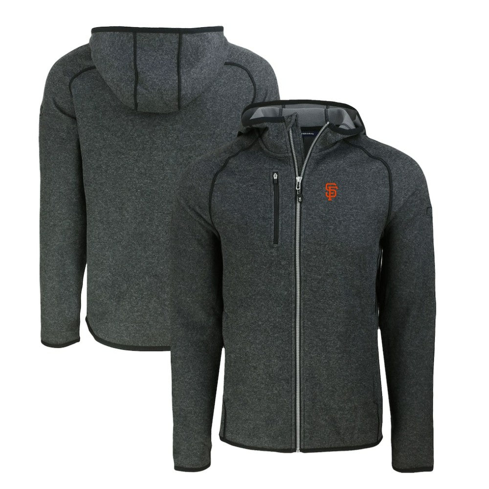 San Francisco Giants Cutter & Buck Mainsail Full-Zip Hooded Jacket - Heather Charcoal