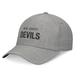 New Jersey Devils Fanatics Elements A-Frame Leather Strapback Hat Heather Gray