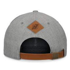New Jersey Devils Fanatics Elements A-Frame Leather Strapback Hat Heather Gray