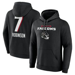 Bijan Robinson Atlanta Falcons Team Wordmark Name & Number Pullover Hoodie - Black discount