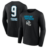 Bryce Young Carolina Panthers Team Wordmark Name & Number Long Sleeve T-Shirt - Black sale