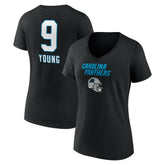 Bryce Young Carolina Panthers Women's Team Wordmark Name & Number V-Neck T-Shirt - Black online