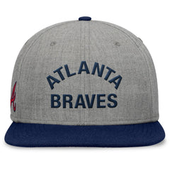 Atlanta Braves Elements Flat Brim Snapbuckle Hat - Heather Gray/Navy