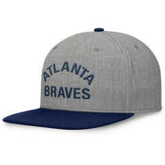 Atlanta Braves Elements Flat Brim Snapbuckle Hat - Heather Gray/Navy