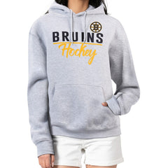Boston Bruins G-III 4Her by Carl Banks Women's Team Sport Tri-Blend Fleece Hoodie Heather Gray