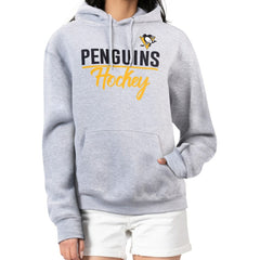 Pittsburgh Penguins G-III 4Her by Carl Banks Women's Team Sport Tri-Blend Fleece Hoodie Heather Gray