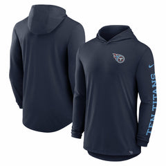 Tennessee Titans Blitz Tri-Blend Dri-FIT Long Sleeve Hoodie T-Shirt - Navy | Nike outlet
