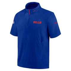 Buffalo Bills 2024 Sideline Coach Short Sleeve Half-Zip Hoodie Jacket - Royal | Nike sale