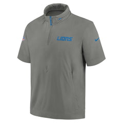 Detroit Lions 2024 Sideline Coach Short Sleeve Half-Zip Hoodie Jacket - Gray | Nike for sale