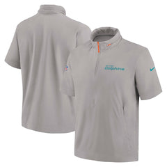 Miami Dolphins 2024 Sideline Coach Short Sleeve Half-Zip Hoodie Jacket - Gray | Nike cheap