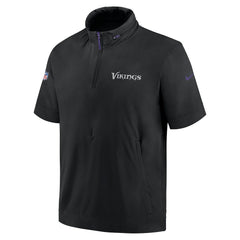 Minnesota Vikings 2024 Sideline Coach Short Sleeve Half-Zip Hoodie Jacket - Black | Nike outlet