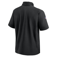 Minnesota Vikings 2024 Sideline Coach Short Sleeve Half-Zip Hoodie Jacket - Black | Nike outlet