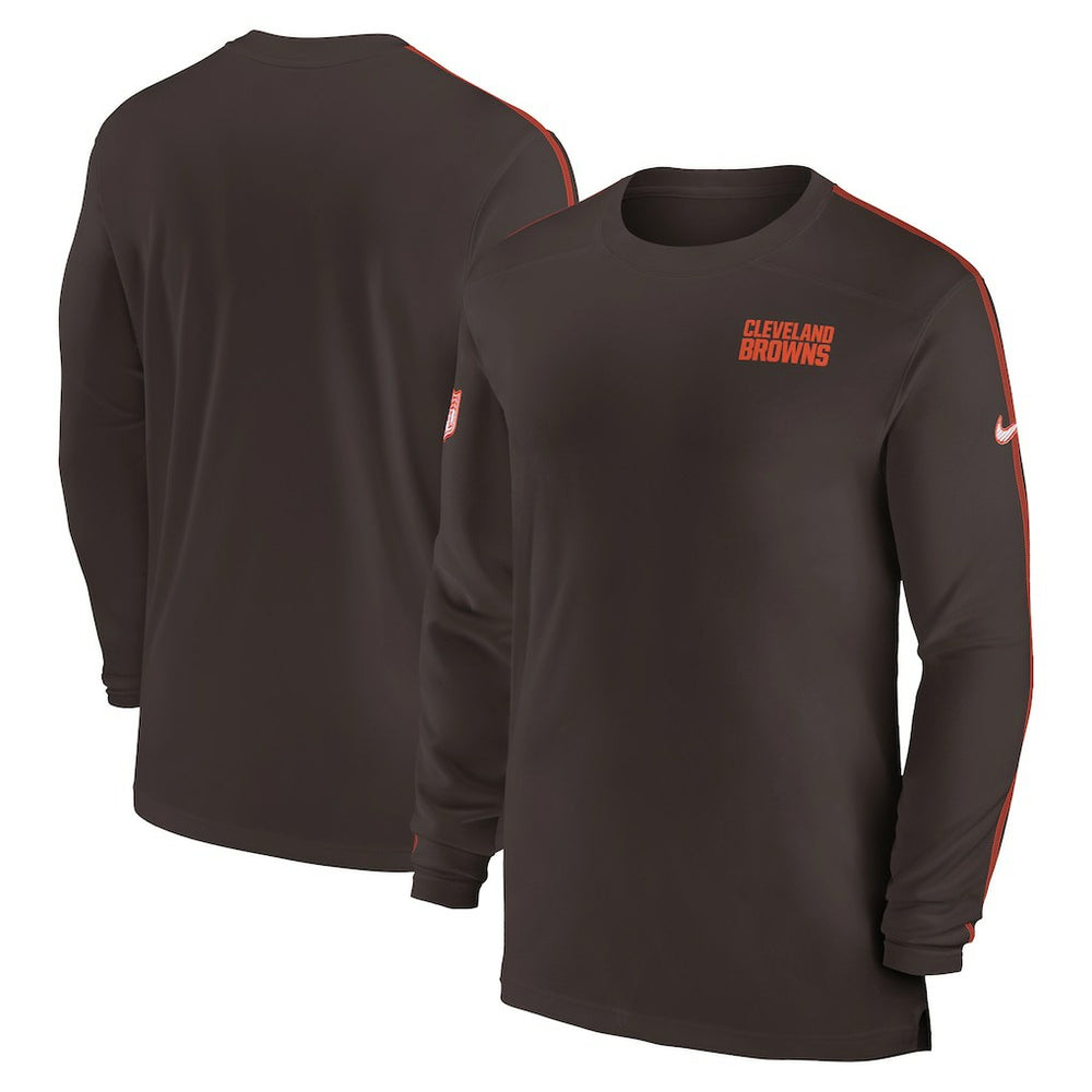 Cleveland Browns Sideline Coach UV Performance Long Sleeve T-Shirt - Brown | Nike online