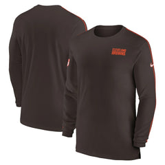 Cleveland Browns Sideline Coach UV Performance Long Sleeve T-Shirt - Brown | Nike online